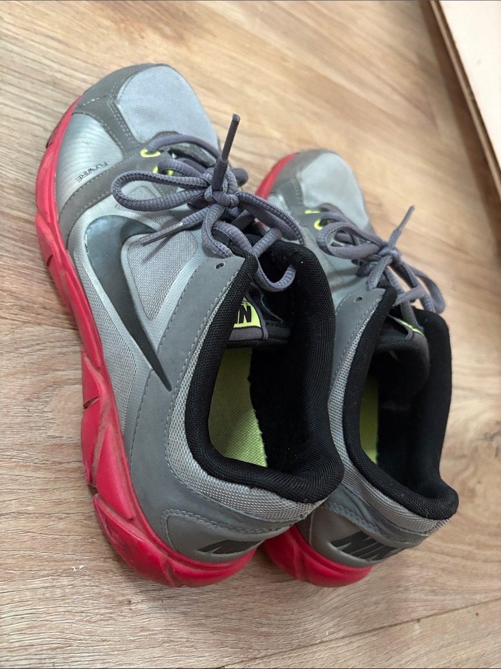 Nike Gray and Red Athletic Sneakers
